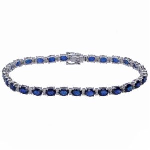 Pulsera Riviere con Diamantes y Zafiros