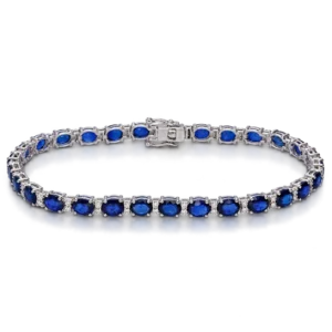 Pulsera Riviere con Diamantes y Zafiros