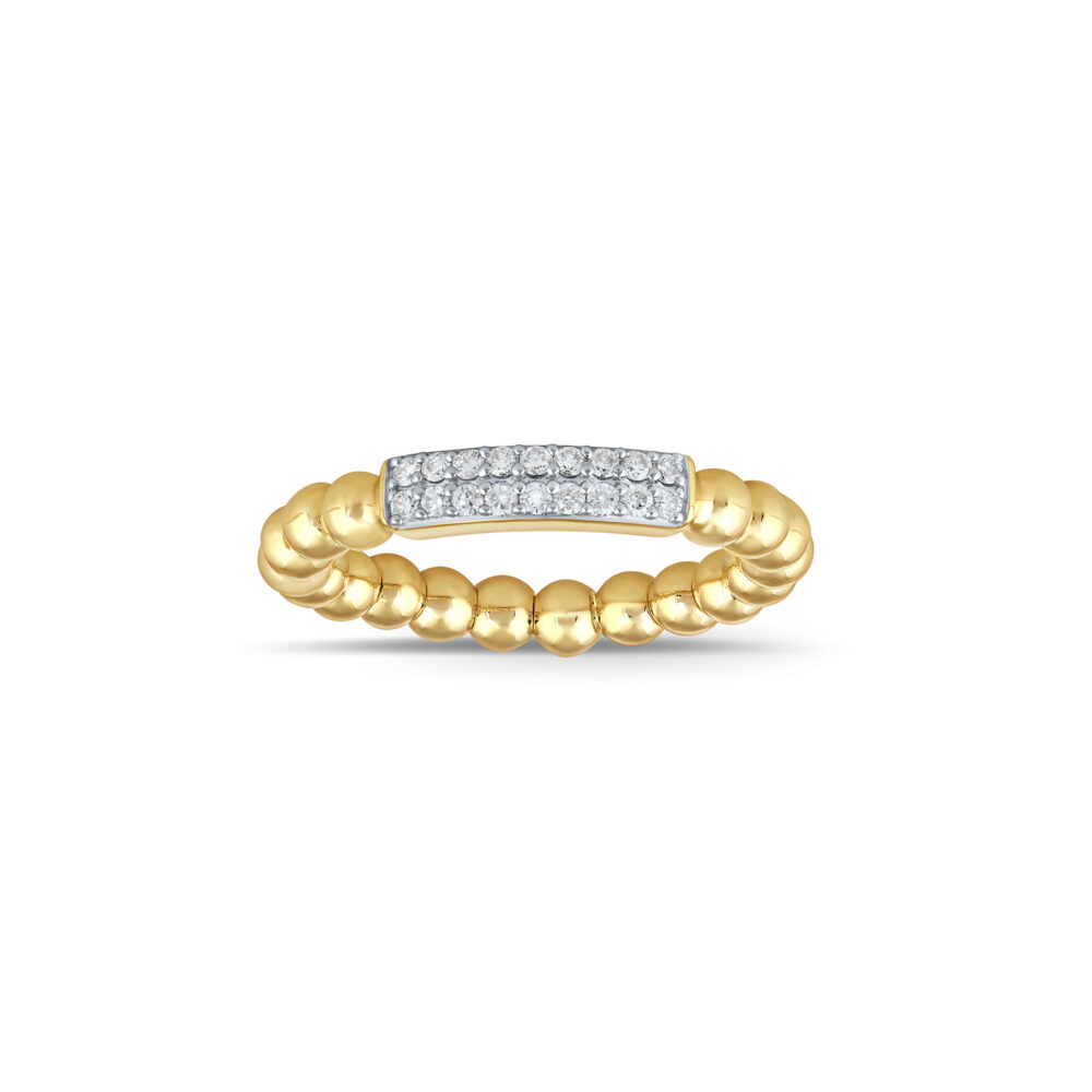 Anillo Bolas Extensible Forma Rectangular Diamantes 0 21ct