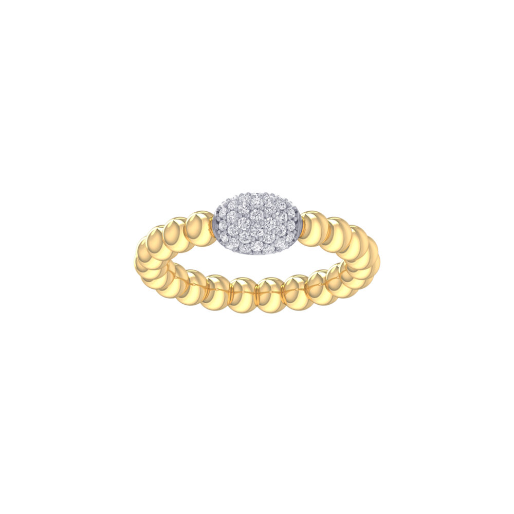 Anillo Extensible Bolas Forma Oval Diamantes