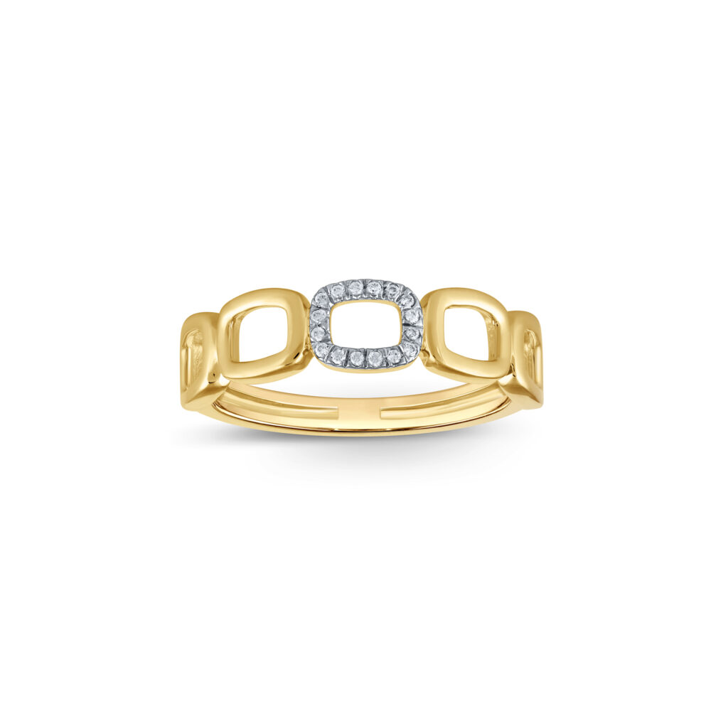 Anillo Cuadrados Lisos y Diamantes 0 05ct