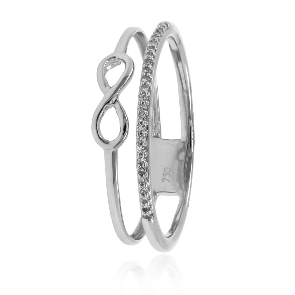 Anillo infinito Oro Blanco y Diamantes 0 045ct