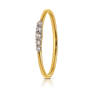 Anillo Cinquillo Compromiso Oro Amarillo y Diamantes 0 10ct