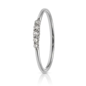 Anillo Cinquillo Compromiso Oro Blanco y Diamantes 0 10ct