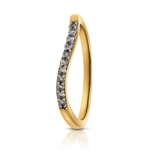 Anillo Compromiso Media Alianza Diamantes 0 11ct Ondulado