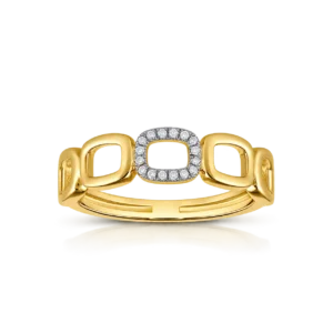 Anillo Cuadrados Lisos y Diamantes 0 05ct