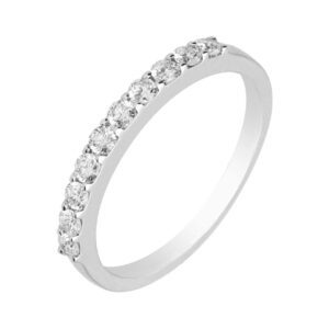 Anillo de Compromiso Media Alianza Grapas Diamantes 0 318ct