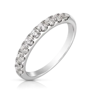 Anillo de Compromiso Media Alianza Grapas Diamantes 0,74ct