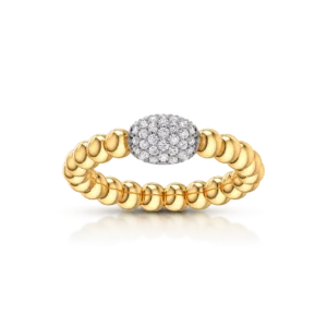 Anillo Extensible Bolas Forma Oval Diamantes