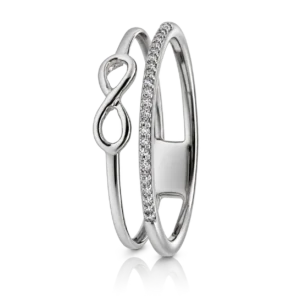 Anillo infinito Oro Blanco y Diamantes 0 045ct