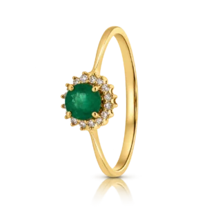 Anillo Oro Amarillo con Diamantes Esmeralda 0 049ct