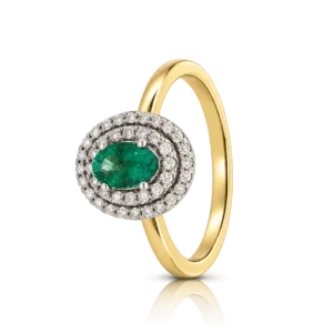 Anillo Oro Amarillo con Diamantes Esmeralda 0 21ct
