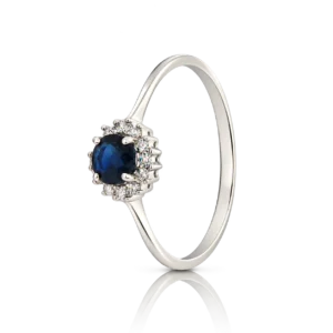 Anillo Oro Blanco con Diamantes Zafiro 0 048ct