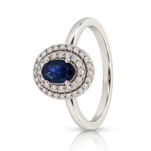 Anillo Oro Blanco con Diamantes Zafiro 0 21ct