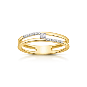 Anillo Oro de Ley y Diamantes
