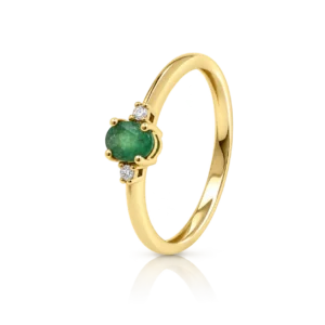 Anillo Oro Esmeralda y Diamantes