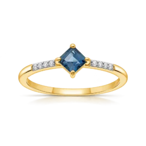 Anillo Oro London Blue y Diamantes