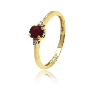 Anillo Oro Rubí y Diamantes