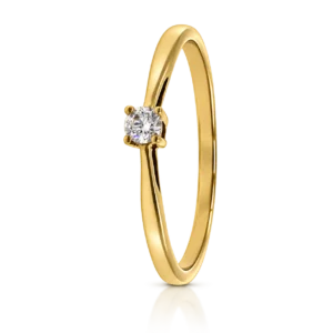 Anillo Solitario Compromiso Oro Amarillo y Diamantes 0,09ct