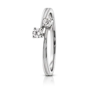 Anillo Tu y Yo Oro Blanco y Diamantes 0 20ct
