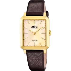 reloj lotus l18988_2 dorado para mujer con correa de piel marron