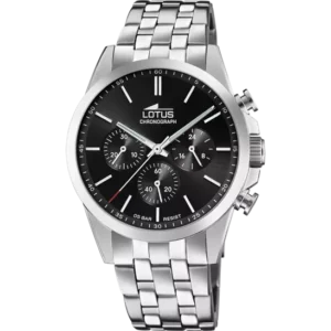 reloj lotus hombre l18989_4 con esfera negra y dia del mes, elegante y deportivo