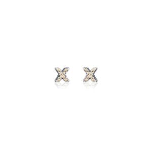 pendientes sunfield plata forma X y circonitas