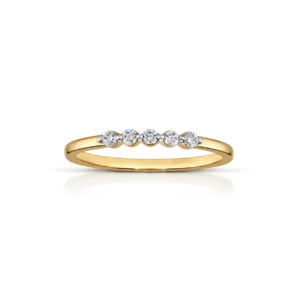 anillo de oro amarillo cinquillo con 5 brillantes