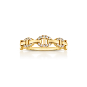 anillo de oro con anillas y brillantes