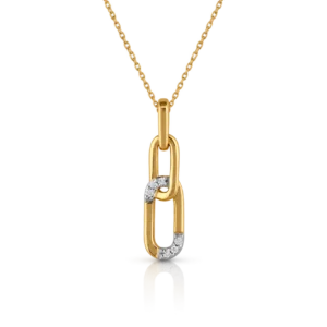 colgante de oro con 2 anillas y brillantes