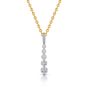 colgante lagrima con brillantes en degradé y oro blanco