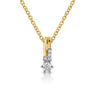 colgante de oro y brillantes y 1 brillante central con 6 garras