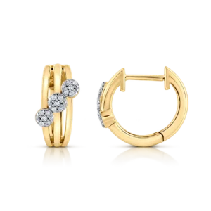 criolla de oro triple con mini pavé de brillantes