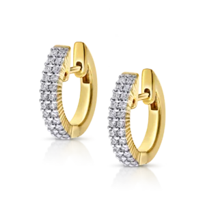 criollas de oro amarillo con doble carril de brillantes engastados en garras