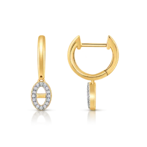 criolla de oro con motivo colgante y brillantes