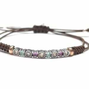 pulsera macrame xavier del cerro con piedras naturales de color