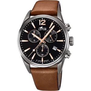 Reloj LOTUS Crono Caballero 18683/2 correa piel y esfera negra