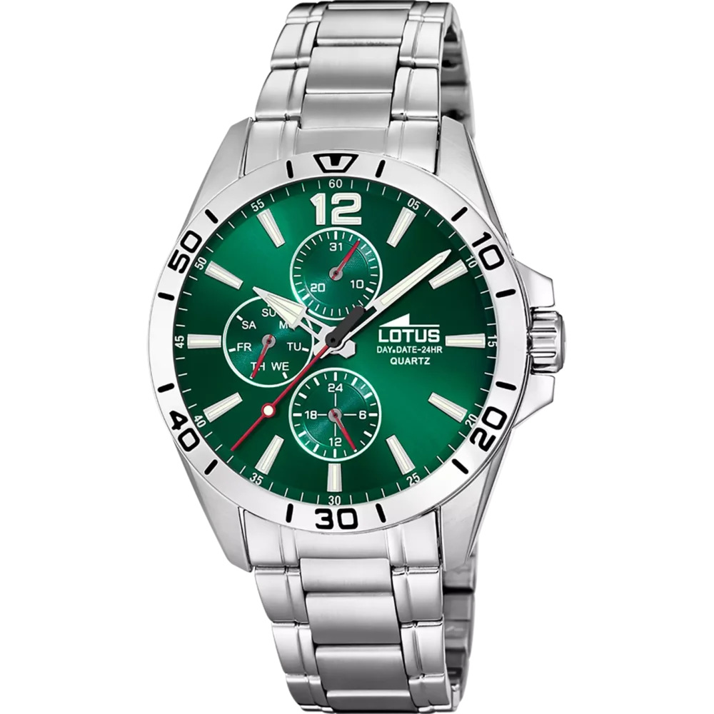Reloj Lotus multifunción caballero esfera verde