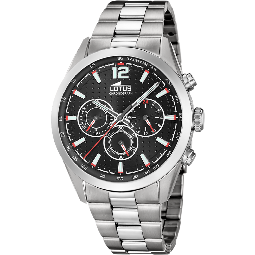 Reloj Lotus crono para hombre agujas rojas