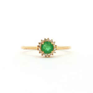 Anillo Oro Amarillo con Diamantes Esmeralda 0 049ct