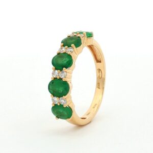 Anillo Media Alianza Diamantes y Esmeraldas