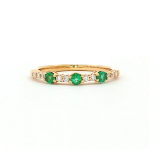 Anillo Media Alianza Diamantes y Esmeralda