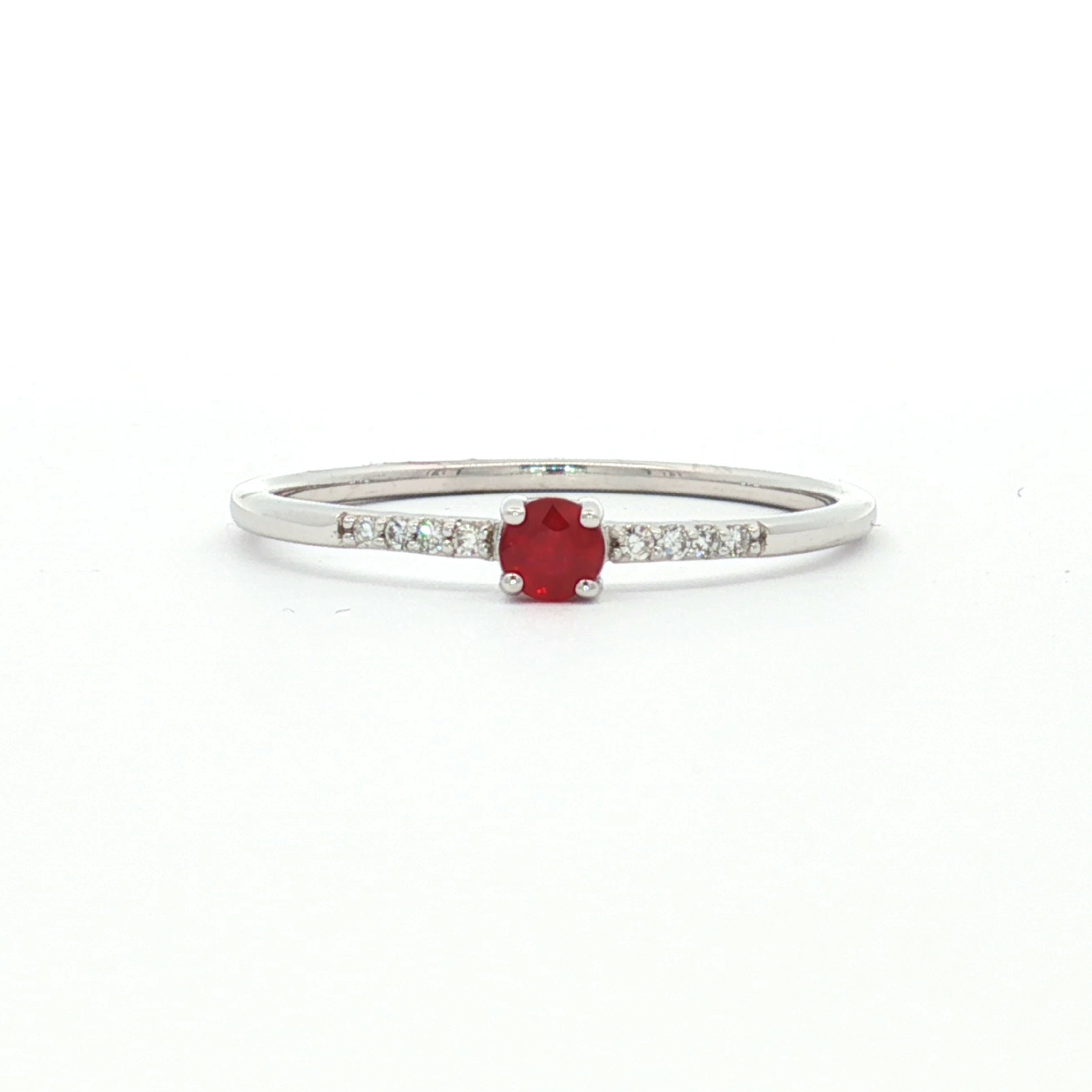 Anillo Rubí y Brazo 8 Diamantes