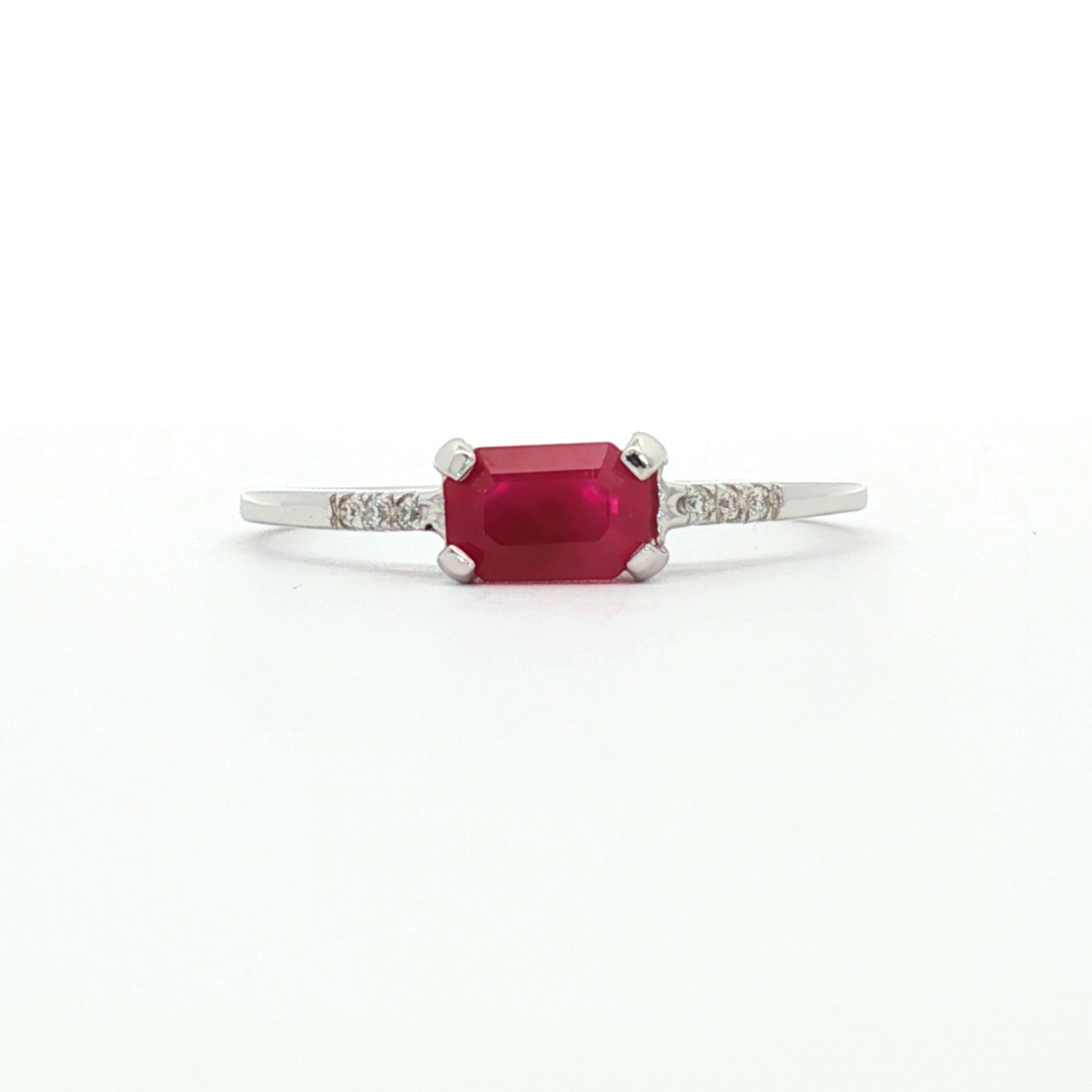 Anillo Rubí y Brazo 6 Diamantes
