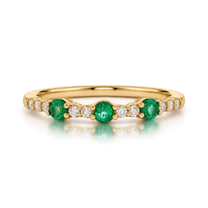 Anillo Media Alianza Diamantes y Esmeralda