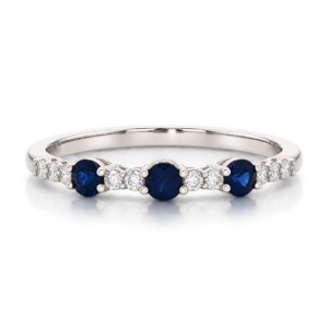 Anillo Media Alianza Diamantes y Zafiros