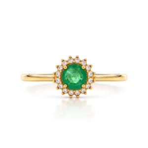 Anillo Oro Amarillo con Diamantes Esmeralda 0 049ct