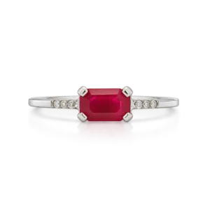 Anillo Rubí y Brazo 6 Diamantes