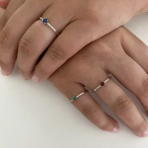 Anillo Rubí y Brazo 8 Diamantes