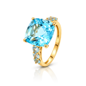 Anillo Topacio Sky en Oro Amarillo
